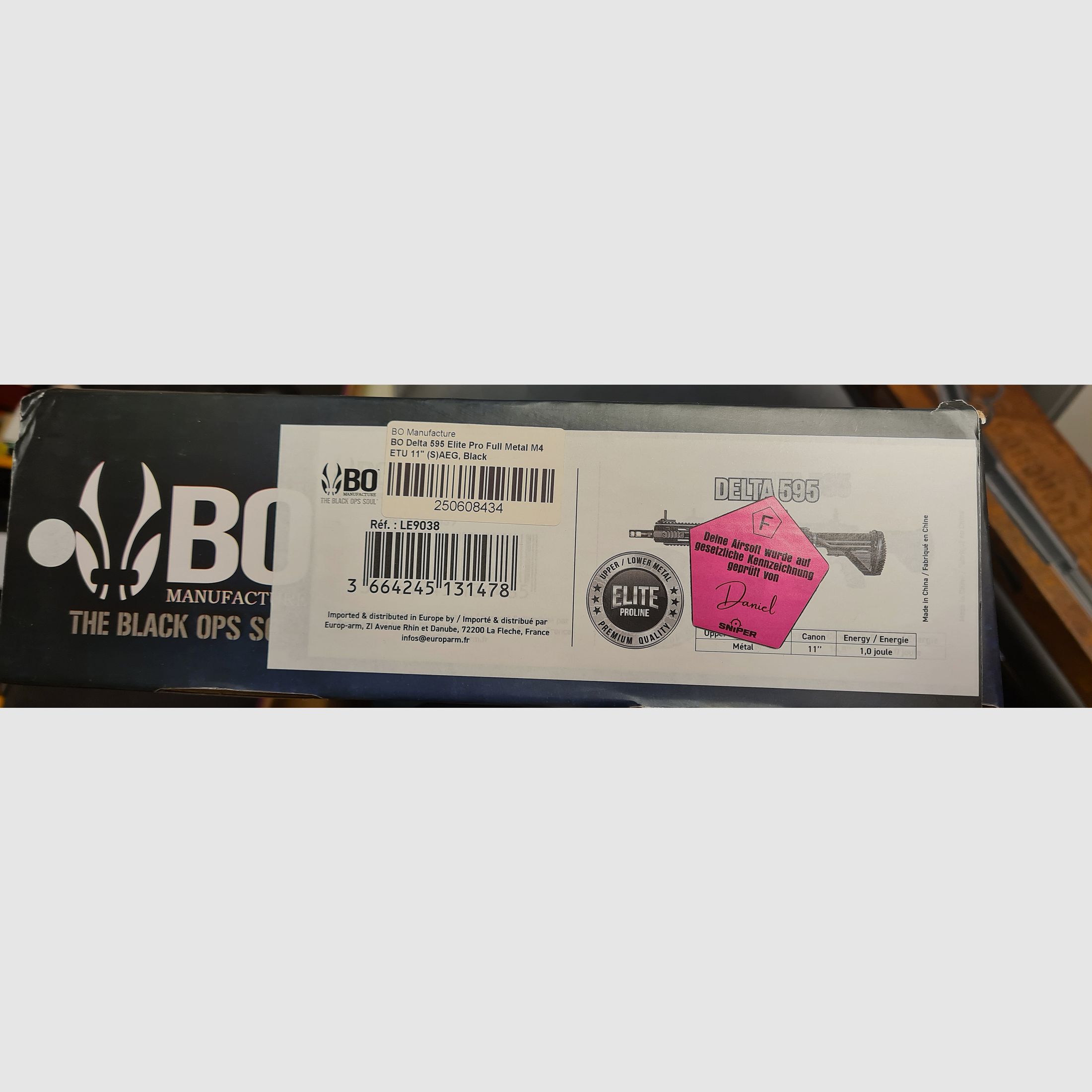 BO Delta 595 Elite Pro Vollmetall M4 ETU 11" (S)AEG, Zwart