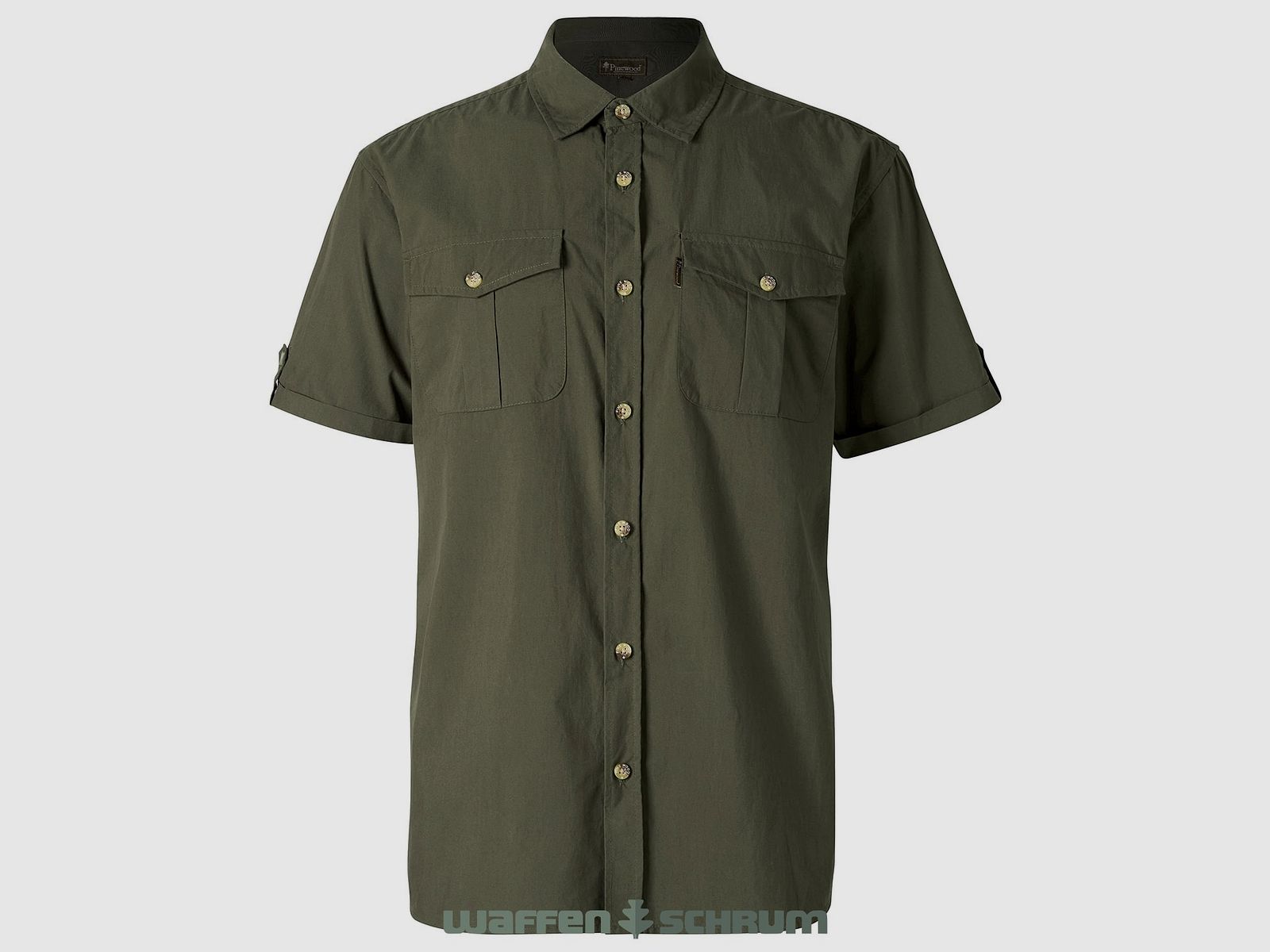 Camisa de manga corta Pinewood Safari verde musgo