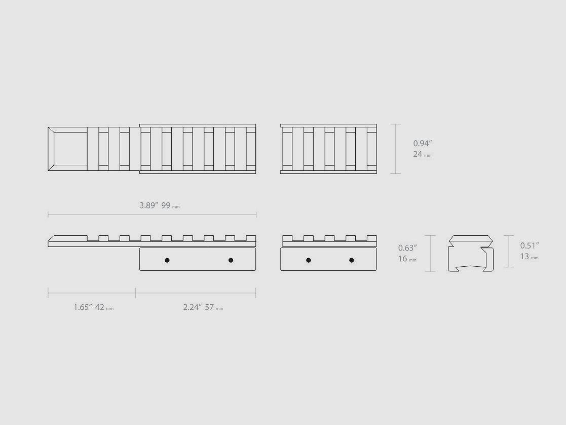 HAWKE 22400 Adapterschienen 11MM AIRGUN / 3/8" RIFLE TO WEAVER PICATINNY 2 Stück