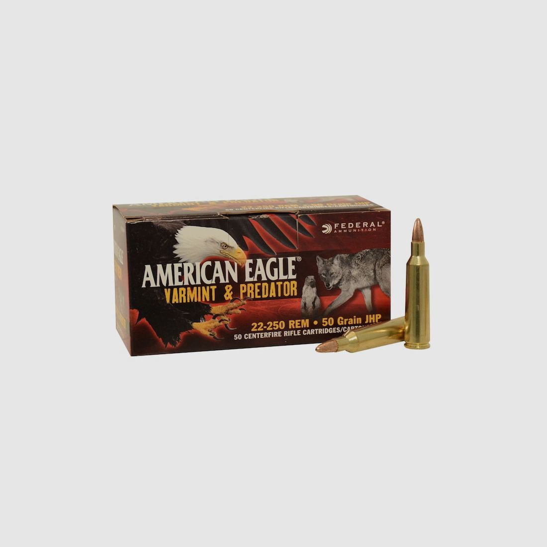 Federal American Eagle Varmint & Predator .22-250 Rem. 50GR JHP 50 Patronen