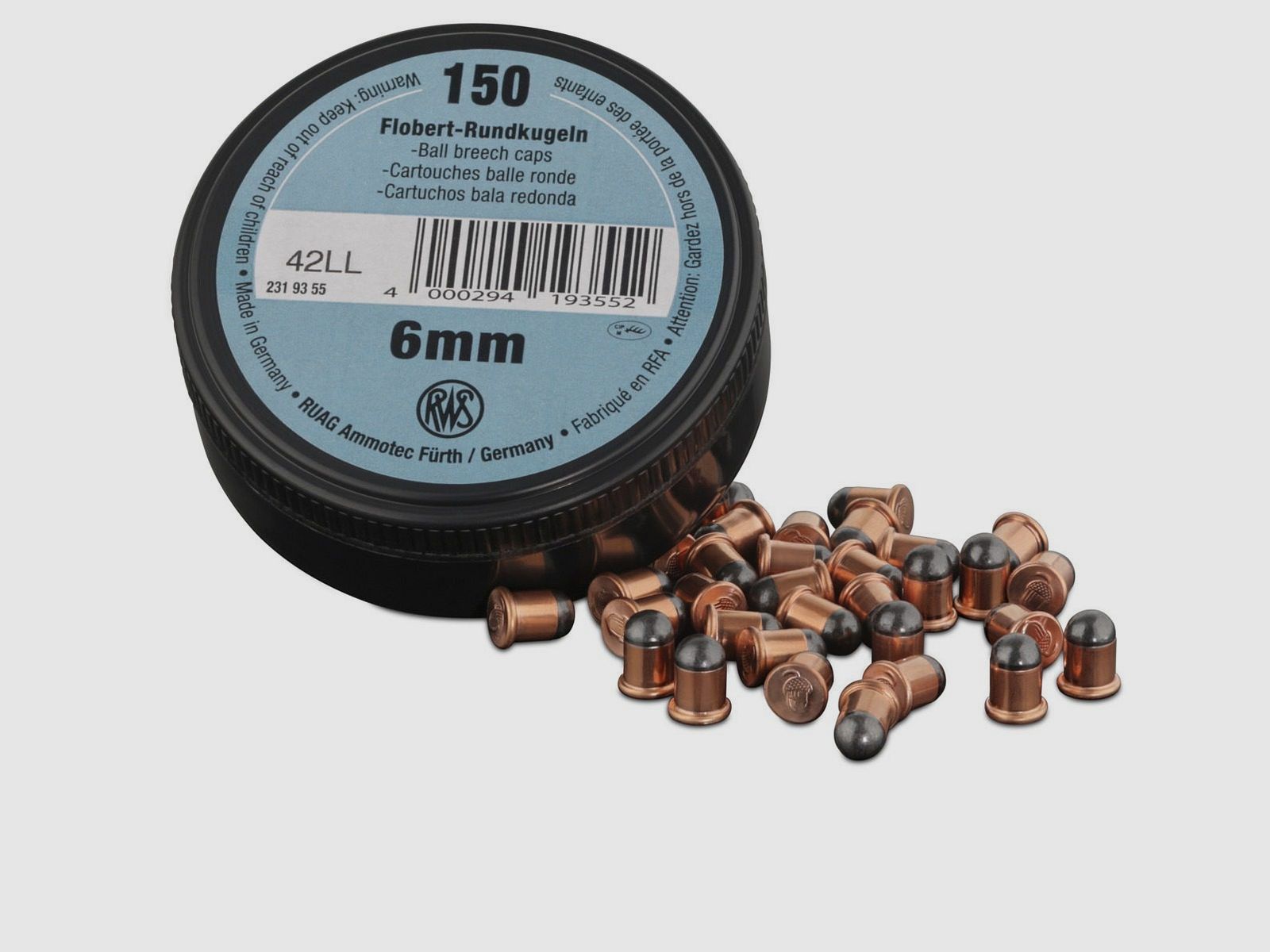 RWS .22 / 6mm FLOBERT Rundkugeln 150 Stück