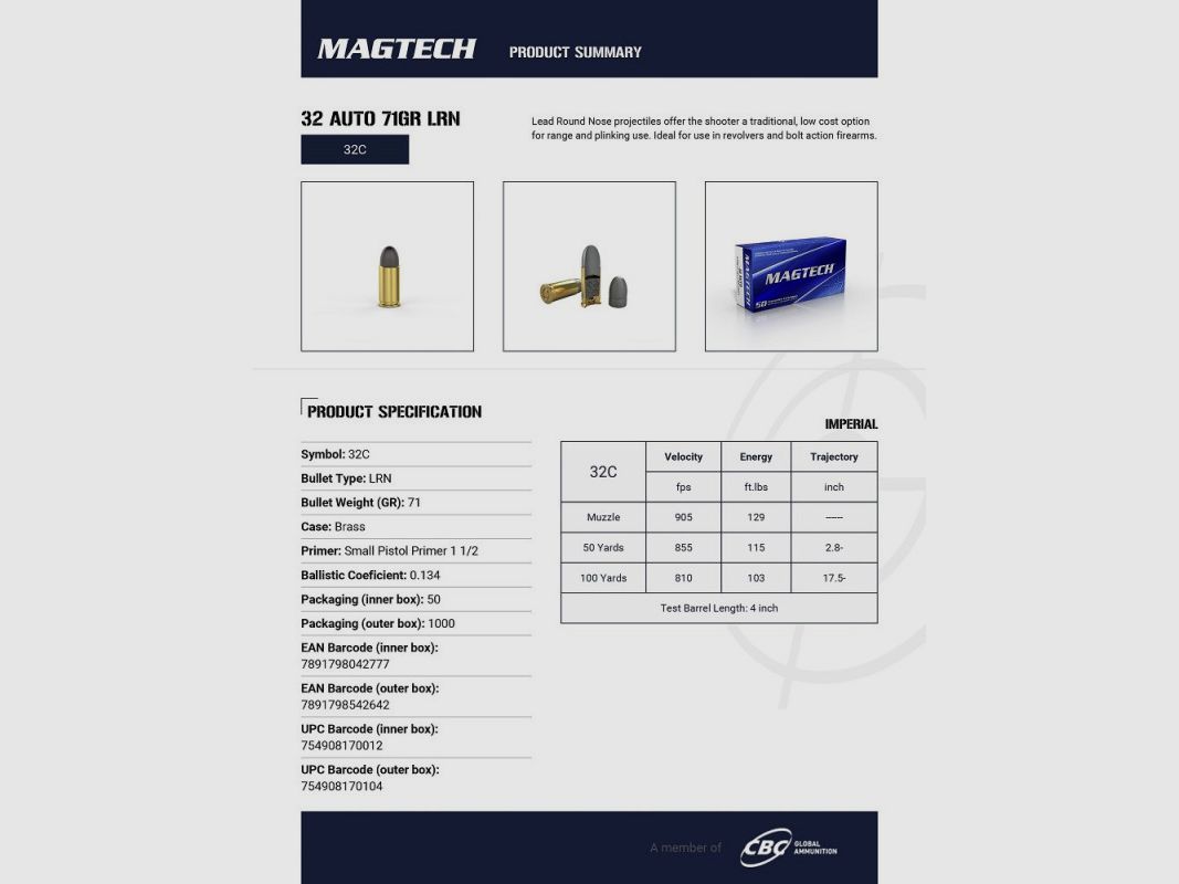 MAGTECH 7.65 32 AUTO 71GR LRN, Bild 2 von 3