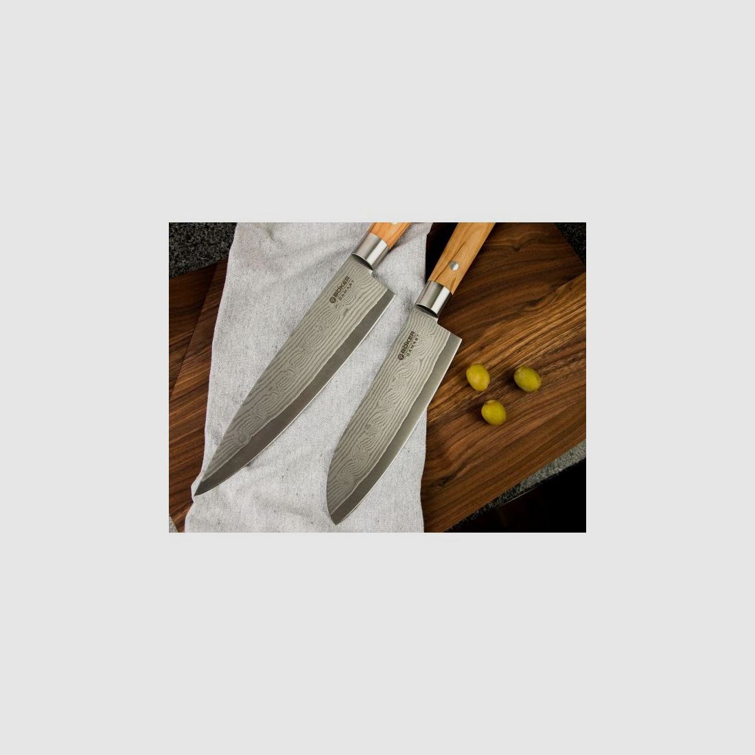 Coltello Santoku Böker Damascato Olive, immagine 7 di 8