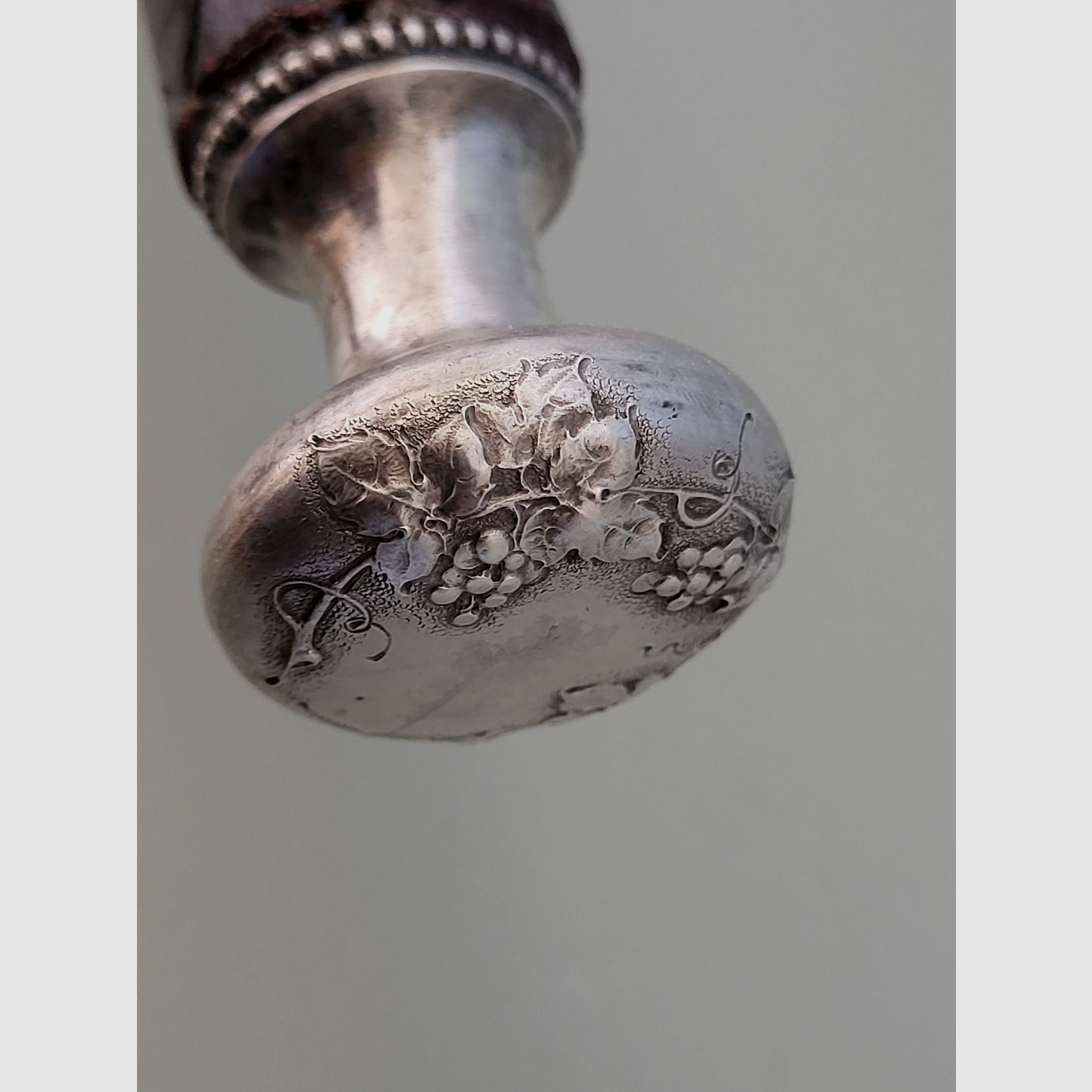 Canne de promenade Art nouveau - argent 800 - avec contenu - ambre - "Bruckmann & Sehne