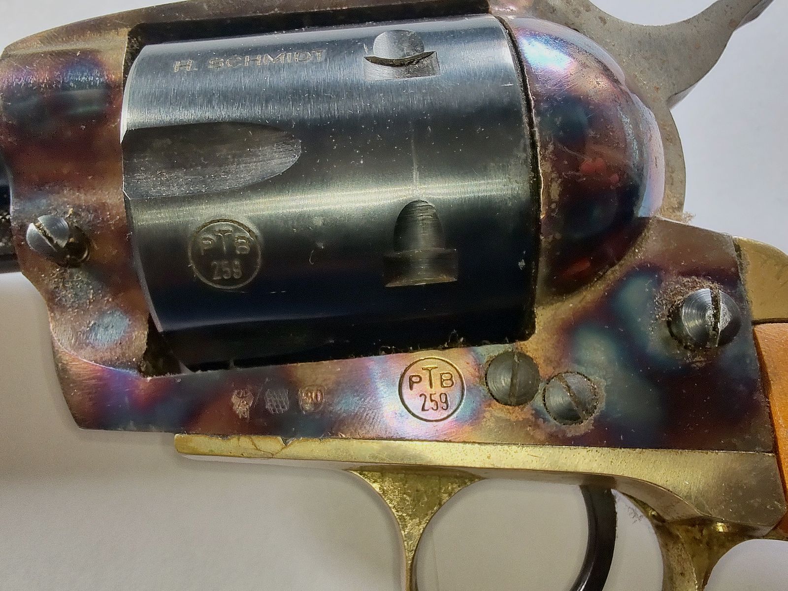  RARITÄT: Herbert Schmidt Mod. 121 Buntline Special | PTB 259 | Kal. 9mm R Knall | inkl. originaler Schulterstütze & historischem Kaufprospekt!