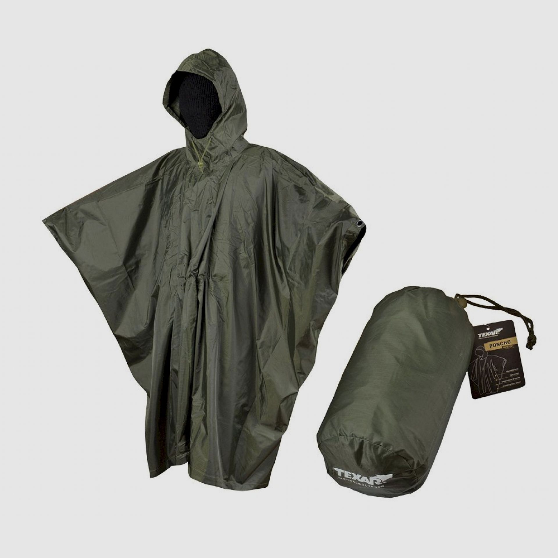 Ripstop-Poncho oliv