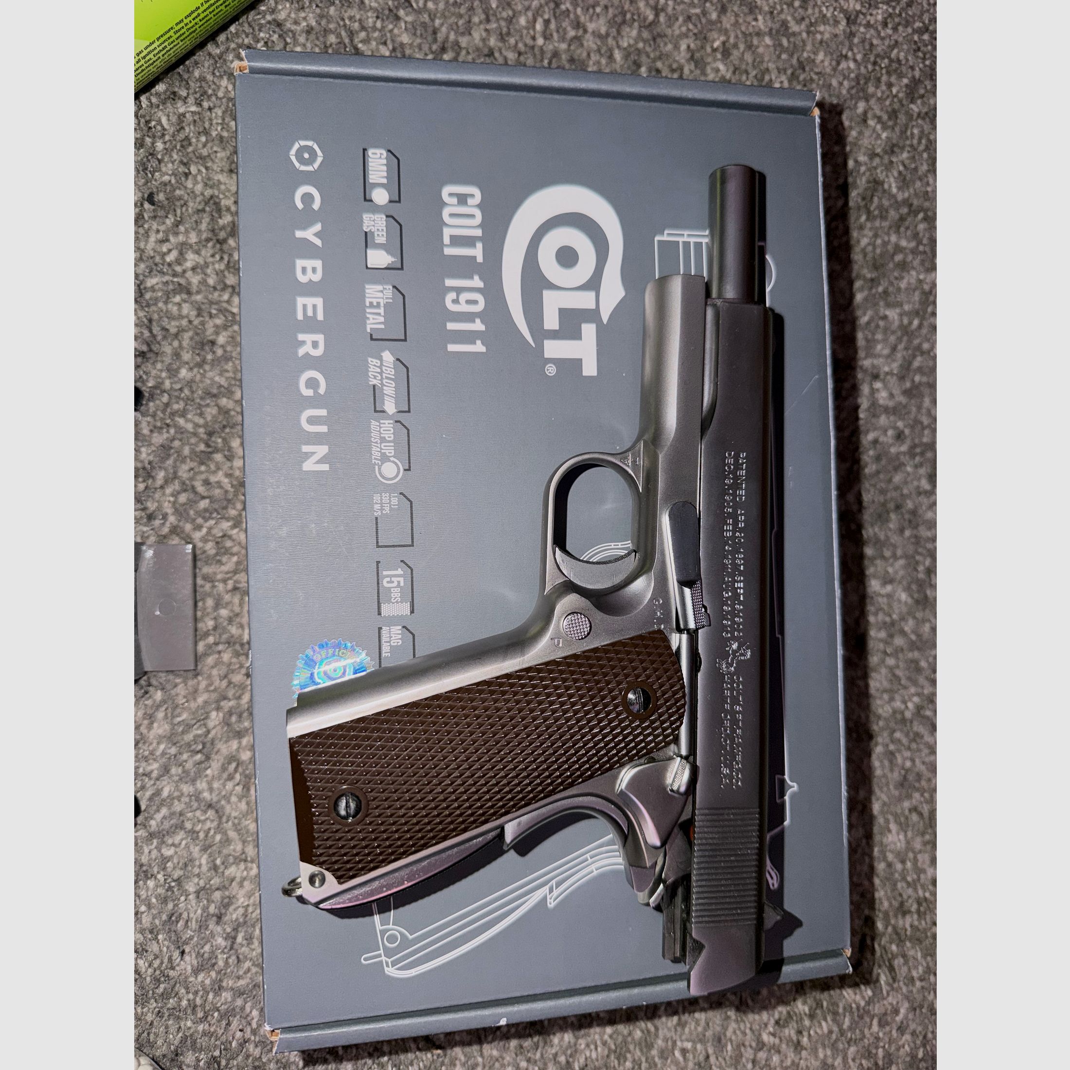 Cybergun / AWC Colt 1911A1 Vollmetall GBB 6mm BB silber