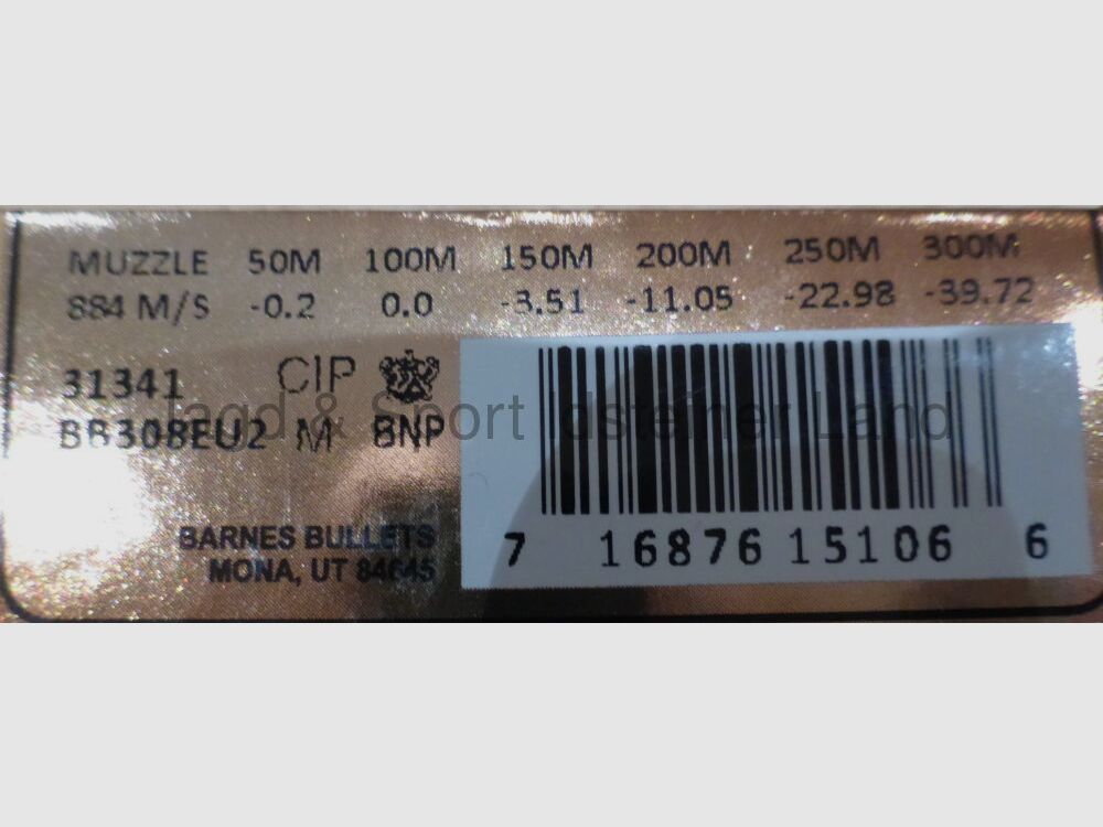 Barnes VOR-TX euro, TTSX, 150grs (sin plomo)