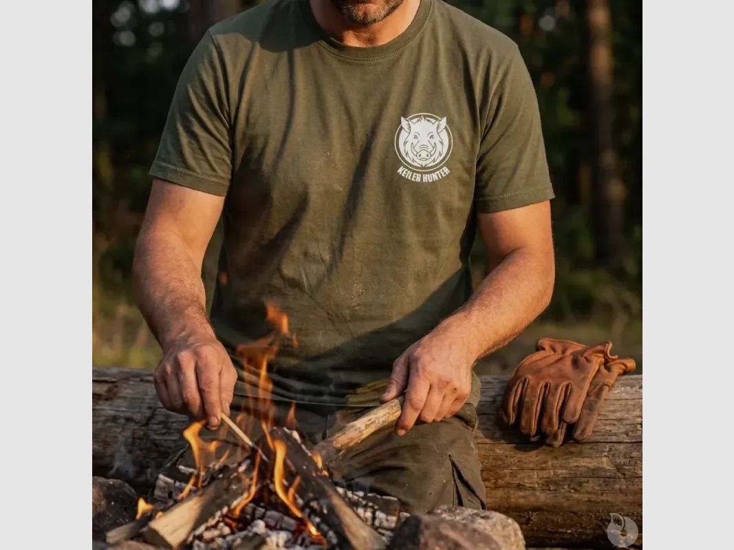 T-Shirt Keiler Hunter khaki 100% bawełna krótkie rękawy logo 3, zdjęcie 5 z 10