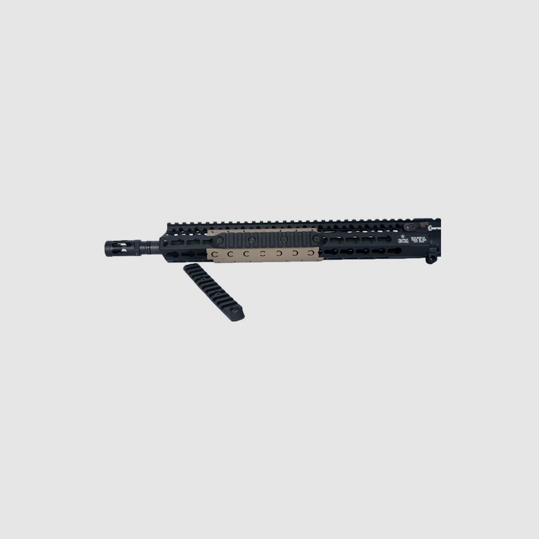 BRAVO COMPANY SECTIONS BRAVO COMPANY KEYMOD PICATINNY NYLON RAIL SECTION 5.5 POLLICI NERO, immagine 3 di 3