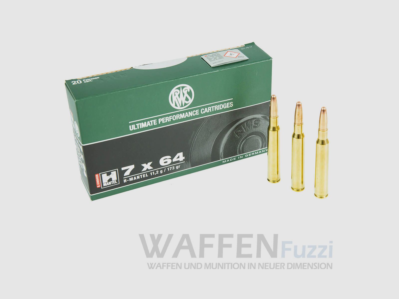 RWS caliber 7x64 HMK rifle cartridges 173grs