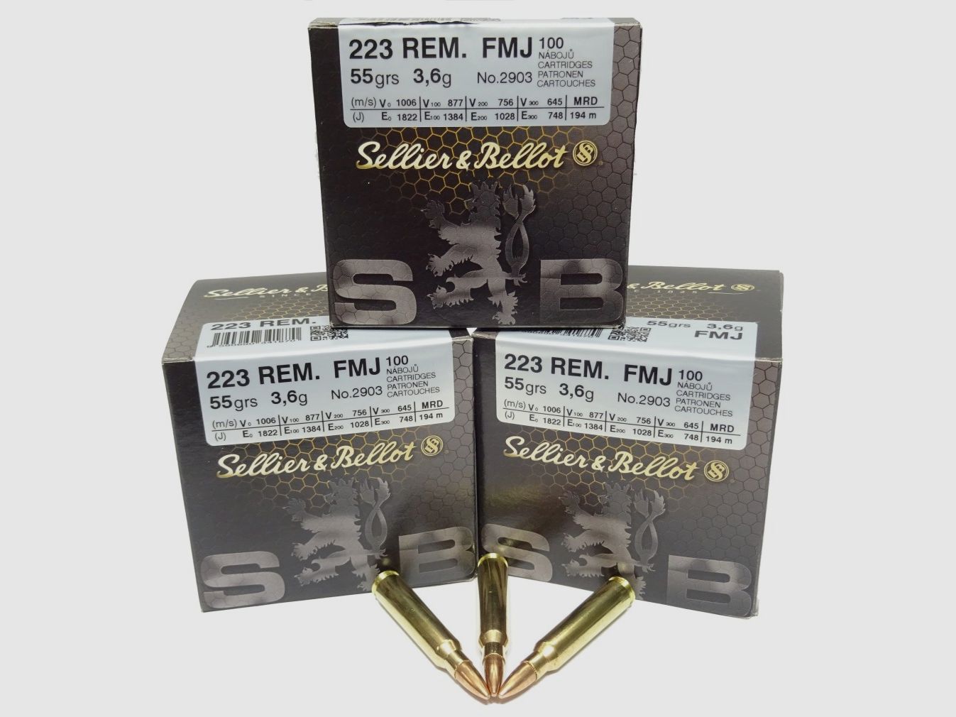 Amunicja kal. .223Rem (5,56x45mm) FMJ S&B 55grs/3,6g
