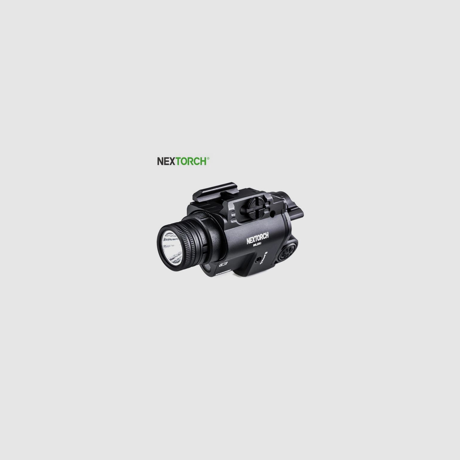 Taschenlampen für Kurzwaffen Nextorch WL23G - 1300 Lumen + roter Laser - Montage auf Schiene