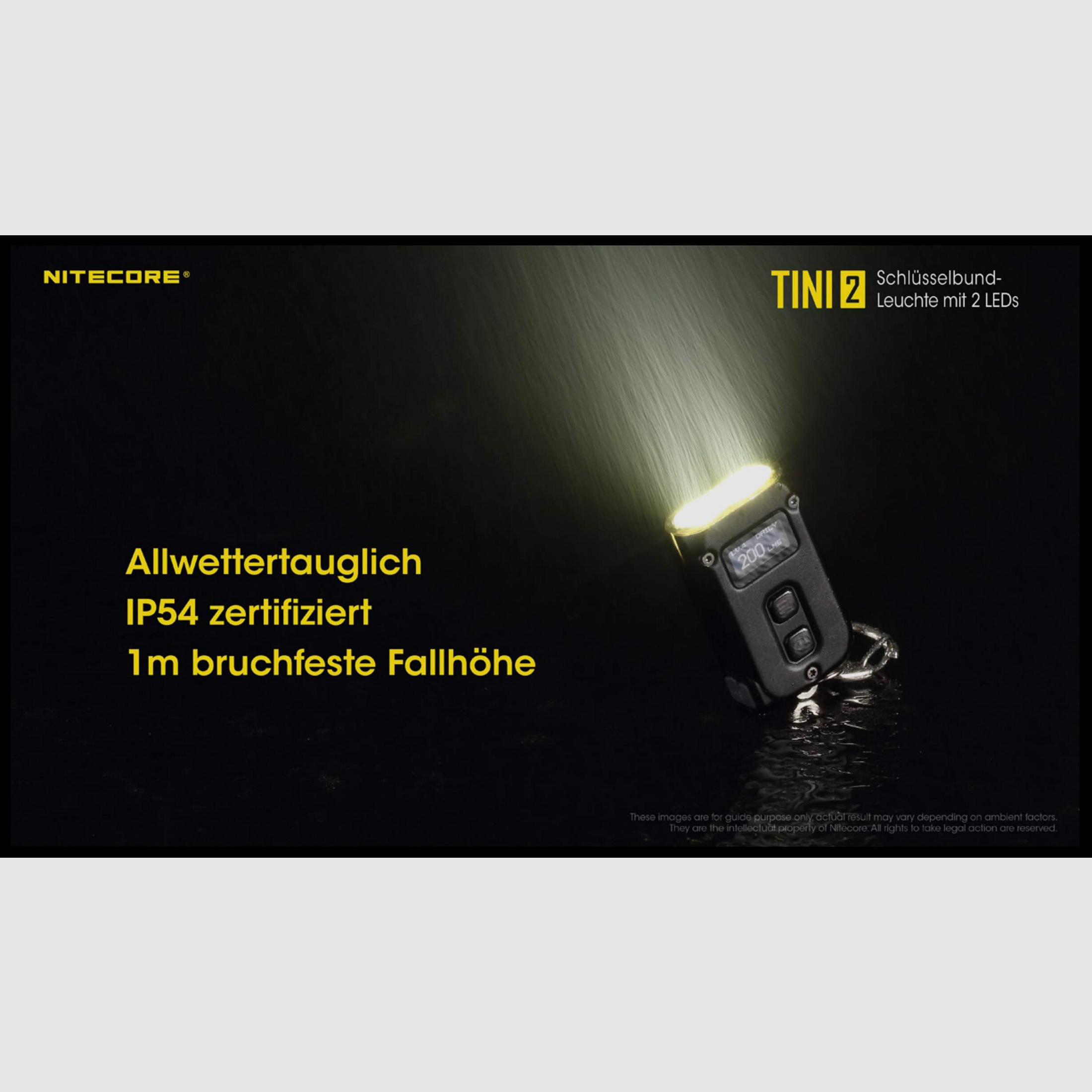 Nitecore TINI2 szara latarka LED 500 lumenów