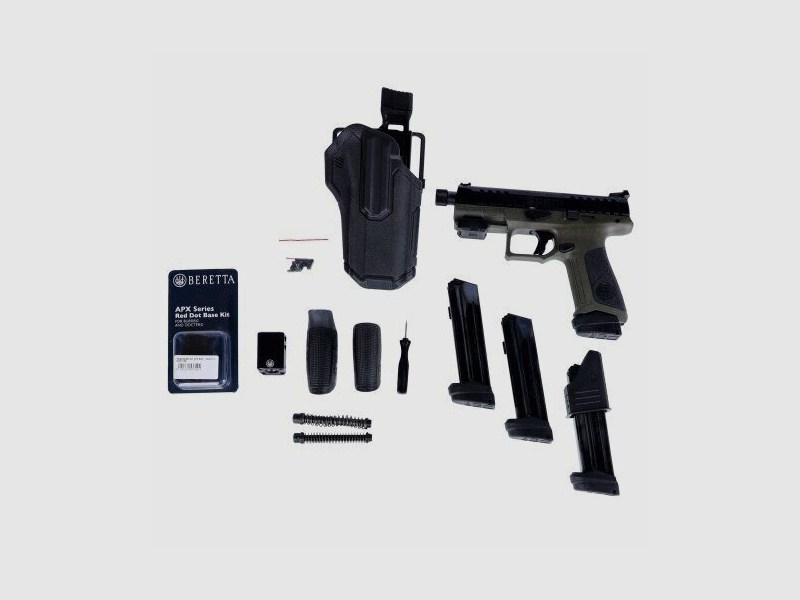 Pistole Beretta APX A1 Tactical / 9mm / oliv mit viel Zubehör