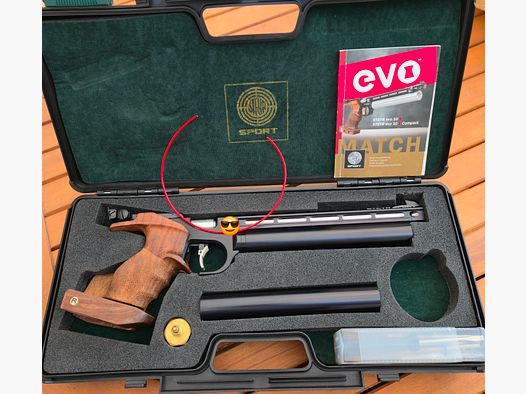 Match luchtpistool STEYR EVO 10 E als nieuw, TÜV 2036