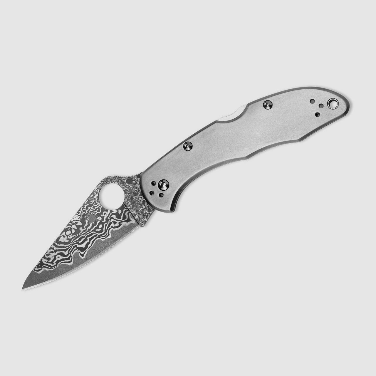 Taschenmesser Delica 4 Titanium Damascus ein edles Damast