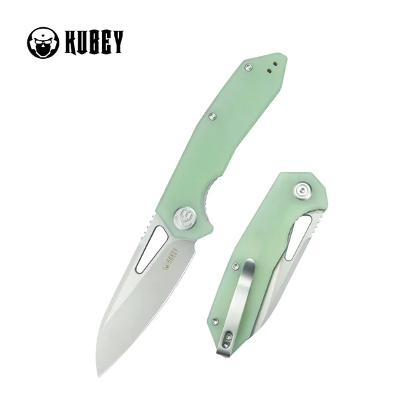 Kubey Vagrant folding knife Jade G10, sand-blasted 14C28N by Maksim Tkachuk (KU291M)