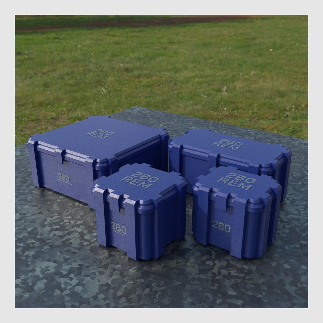 Filamelt Munitionsbox / Ammo Box .260 Remington – Patronenbox ‘Klappdeckel’ – 20 / 25 / 50 / 100 Runden