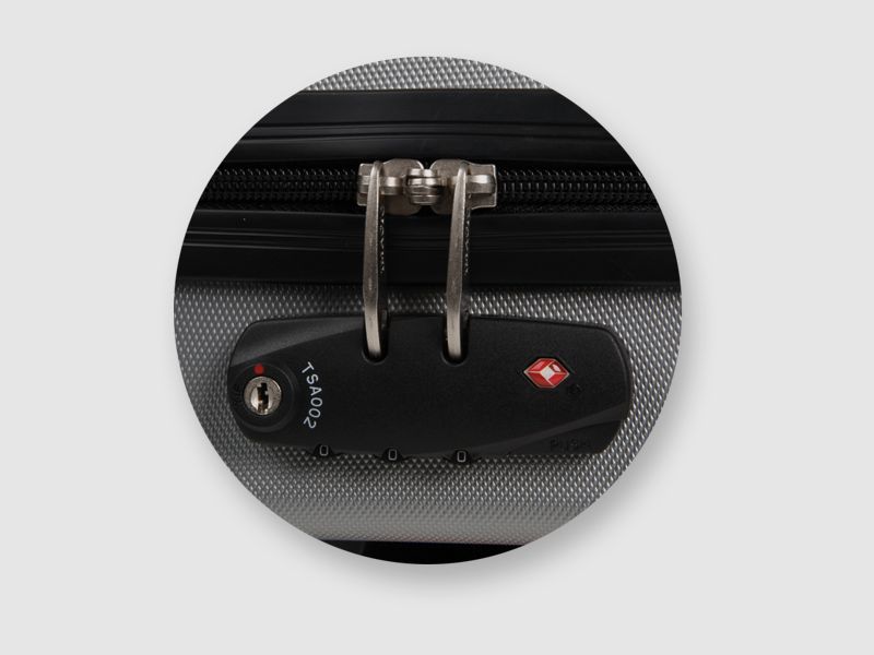 Kw valigia ABS grigia con serratura TSA