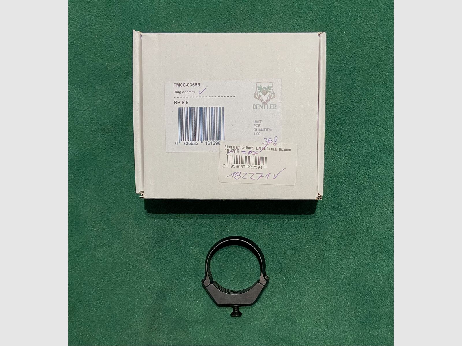 Dentler Montagering - 1x Modulring BASIS Ring Ø 36 mm BH = 6,5 mm (Aluminium)