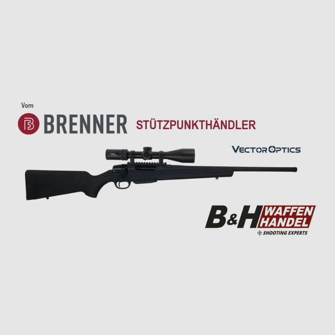 Brenner Komplettpaket BR20 Polymer .30-06Spring. mit Vector Optics Grizzly 2.5-15x50i HD