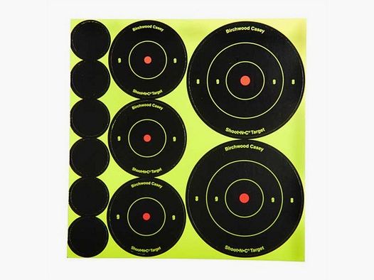 BIRCHWOOD CASEY SHOOT-N-C® TARGET BIRCHWOOD CASEY 1″, 2″, 3″ BULLSEYE, 12 PACK