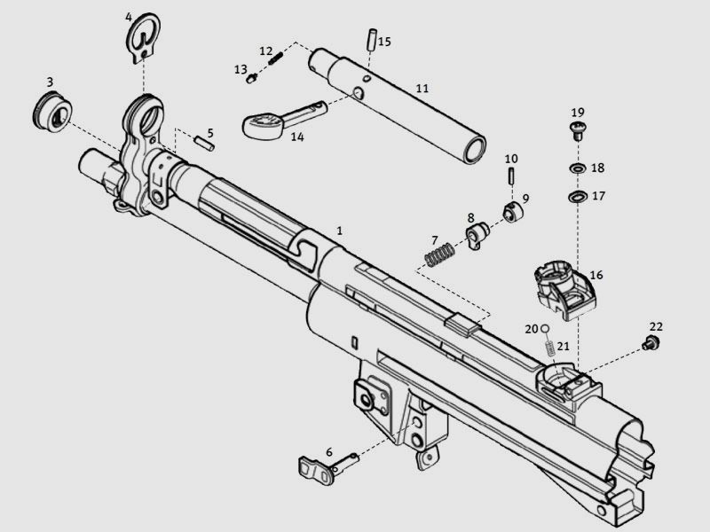 Części zamienne Heckler & Koch SP5 (4) 214883, sprężyna zamykająca, kompletna