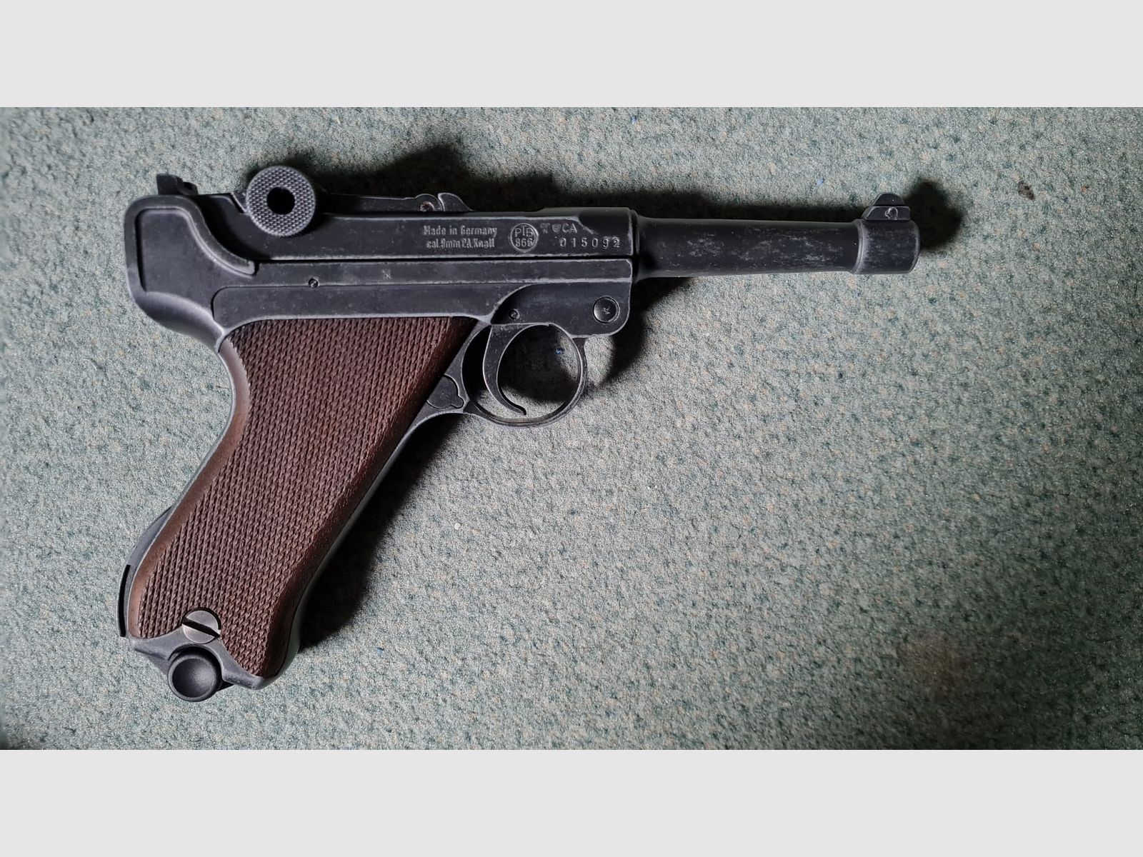 ME Model P08 Parabellum blank firing pistol 9 mm P.A.K. antique finish