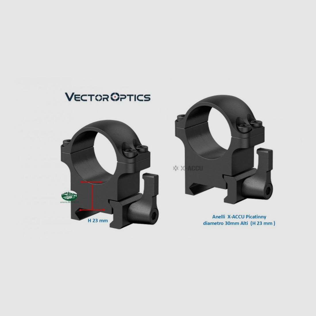 VECTOR OPTICS Anneaux Picatinny diamètre 30 mm Alti XASR-SQ13