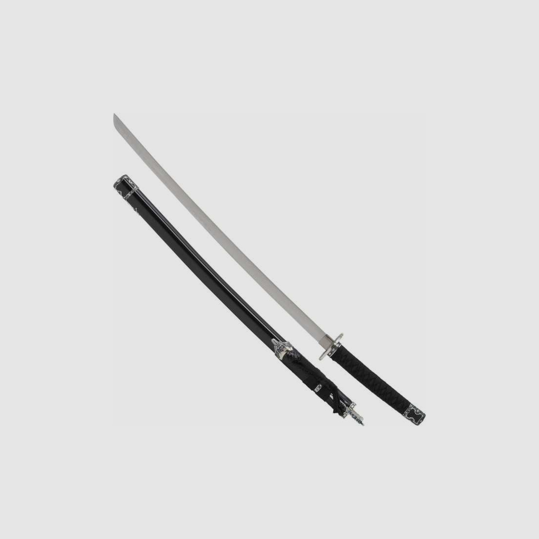 Katana Schwert mit zwei Beimessern Kozuga und Kogai, schwarz