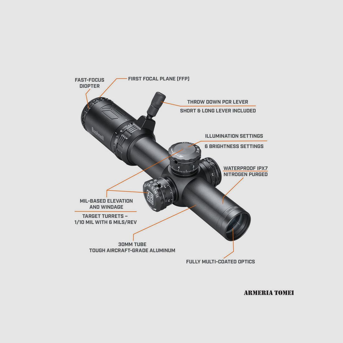 BUSHNELL – AR OPTICS 1-4x24mm FFP ÉCLAIRÉ BTR (AR71424I), image 3 sur 6