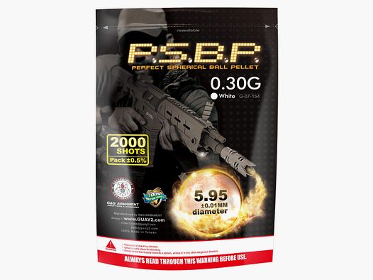 BILLETES AIRSOFT 6MM 0,30G EN PAQUETE DE 2000