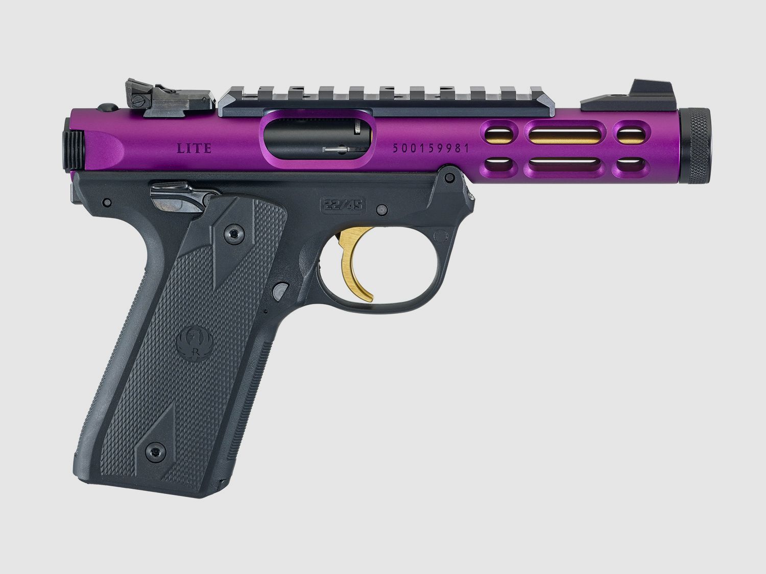 RUGER PISTOLE MARK IV 22/45 LITE .22 LR 4,4"/11,18CM LILA ANODIZED 1/2"-28