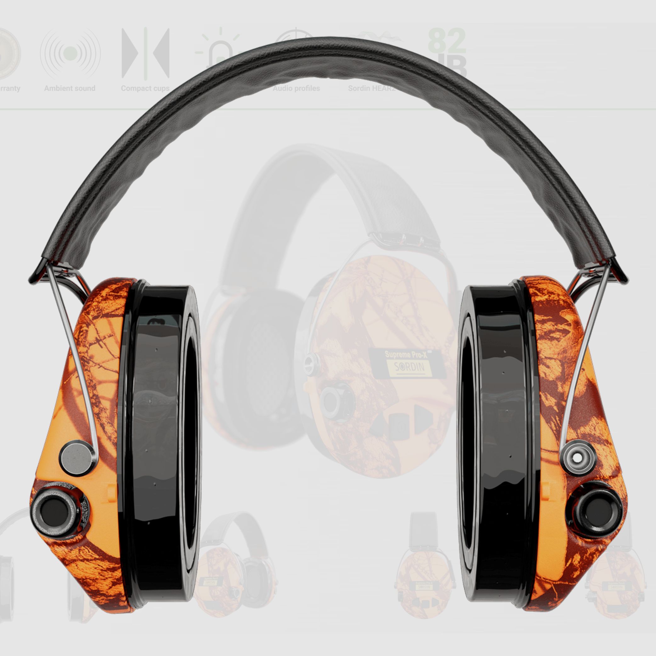 Sordin 75302-X-09-S Elektronischer Gehörschutz Supreme Orange Camo Pro X LED Headband