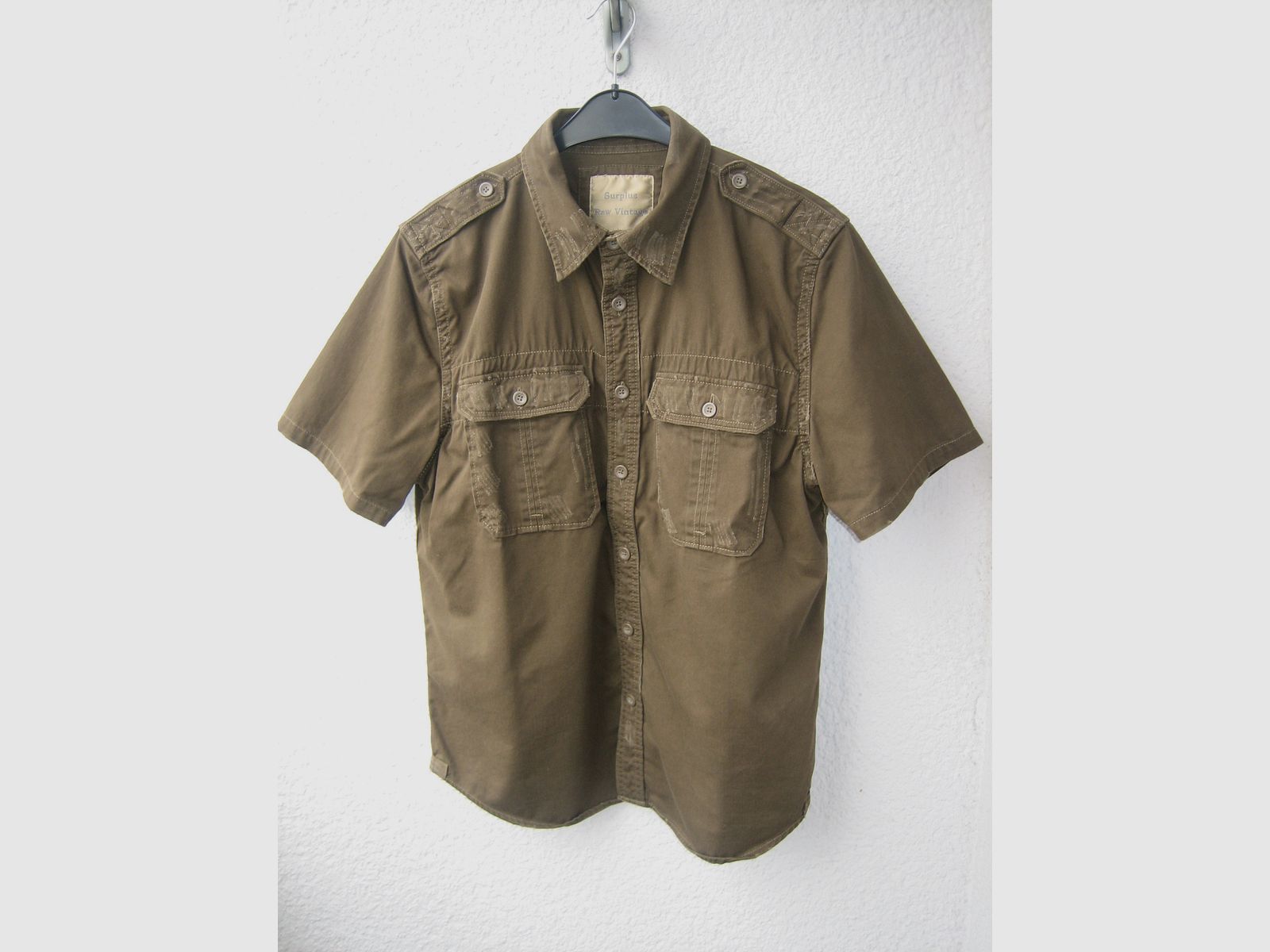Surplus Raw Vintage short-sleeve shirt, khaki, size XL - TOP condition