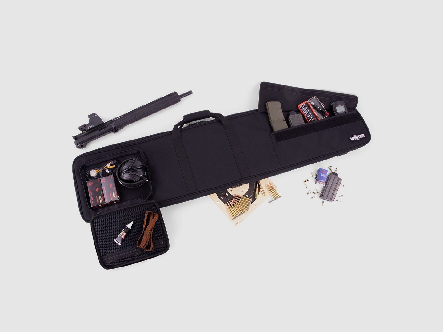 Winter Waffentasche 130 cm – 1000D (laut Grafik), abschließbar, Rucksackgurte (Night) – JM-W5-RIFLE