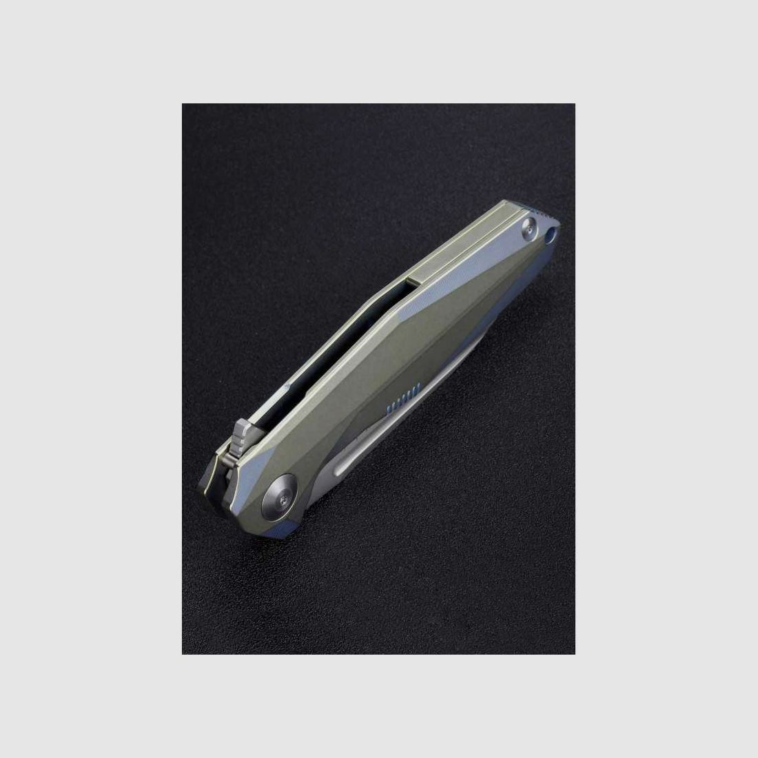 Cuchillo de bolsillo Rikeknife 1504B-GB, Oro/Azul