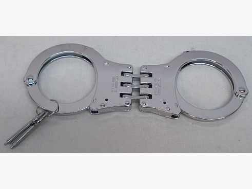 Handcuff double joint - nickel-plated, 2 keys