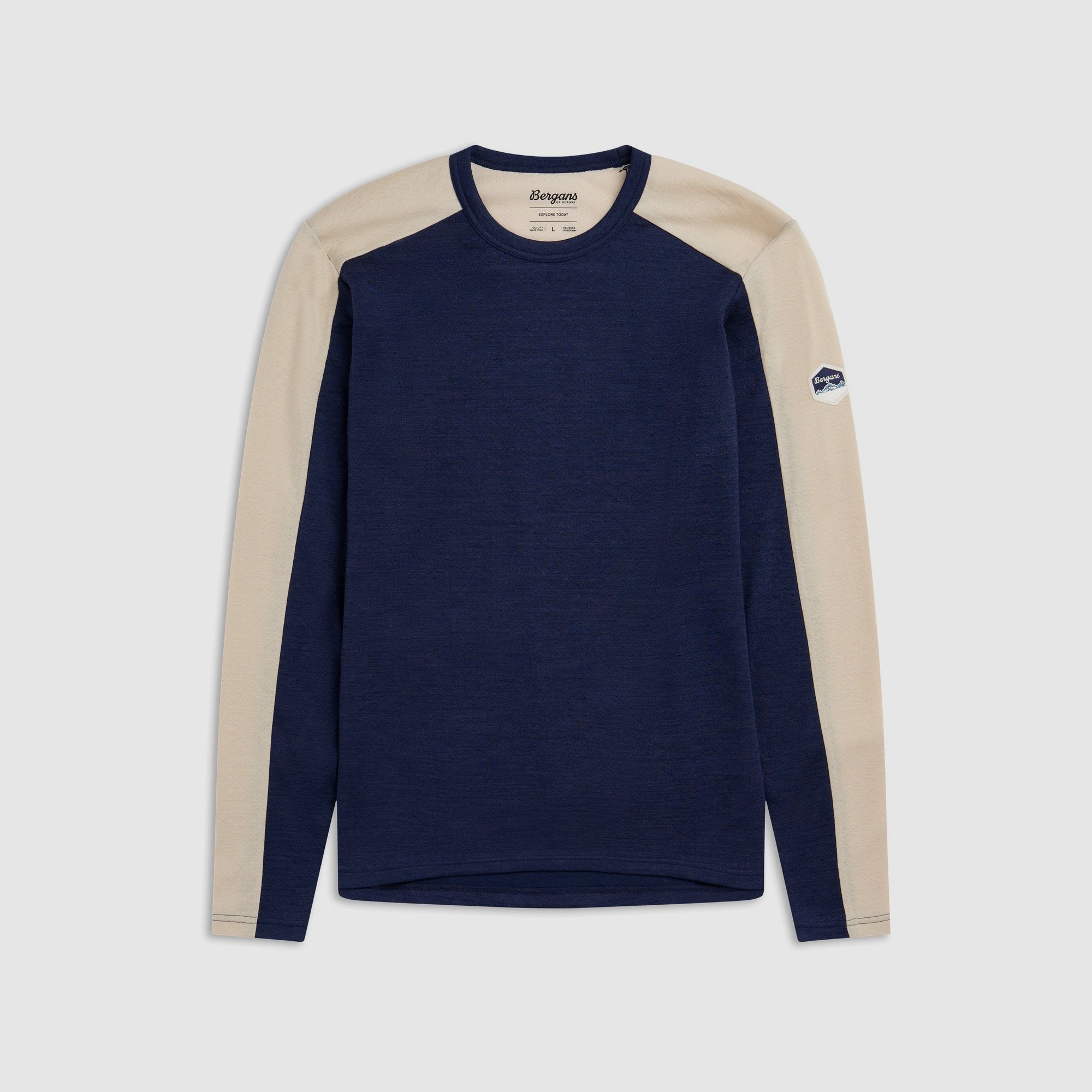Bergans Inner:Dual Merino L/S Thermoshirt Men Navy Blue/Bone White M