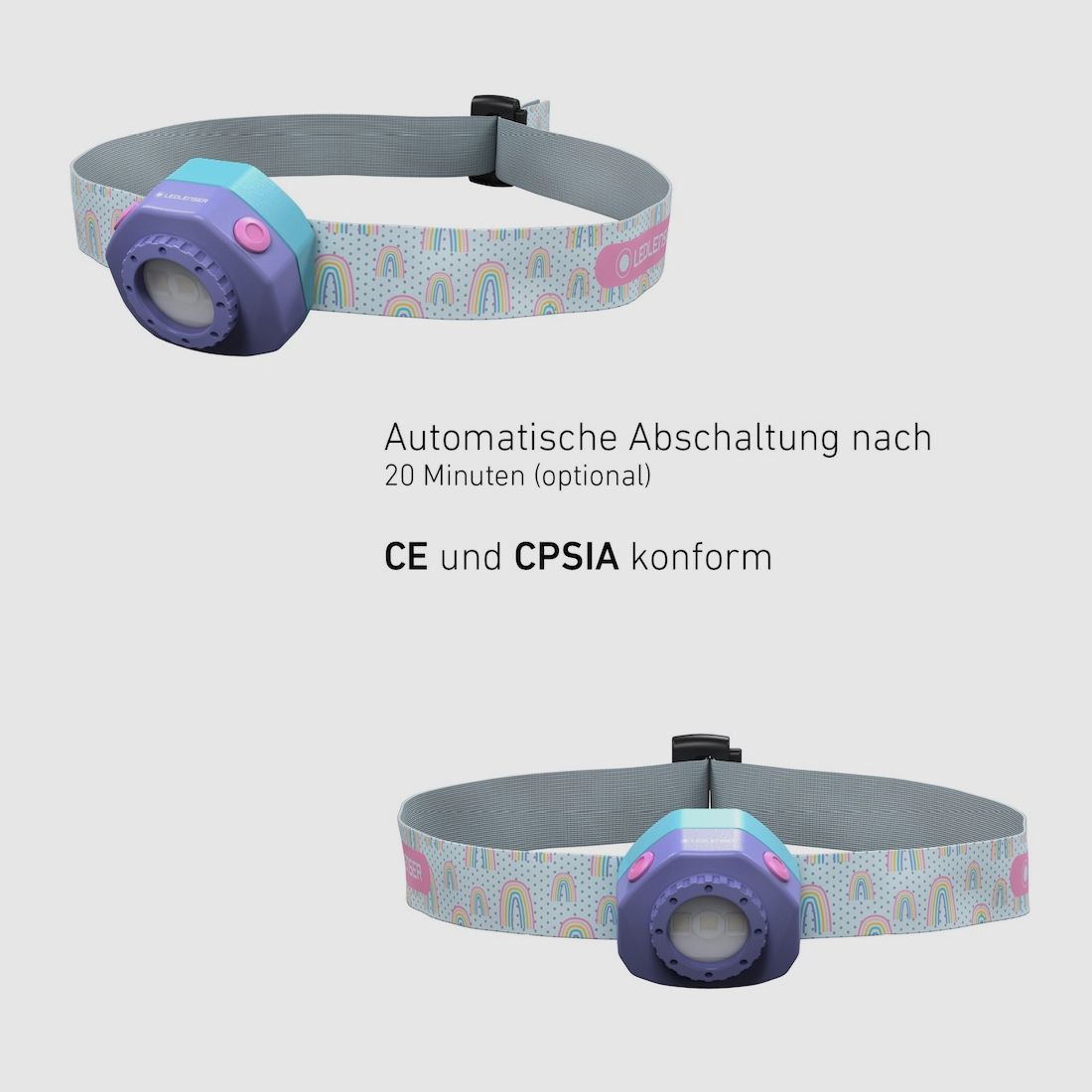 Ledlenser 502536 Lampada frontale per bambini KIDLED4R viola 40 Lumen