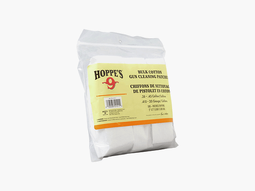 HOPPE’S – CLEANING PATCHES FOR .38-.45 CAL | .410-20 (500 PCS)