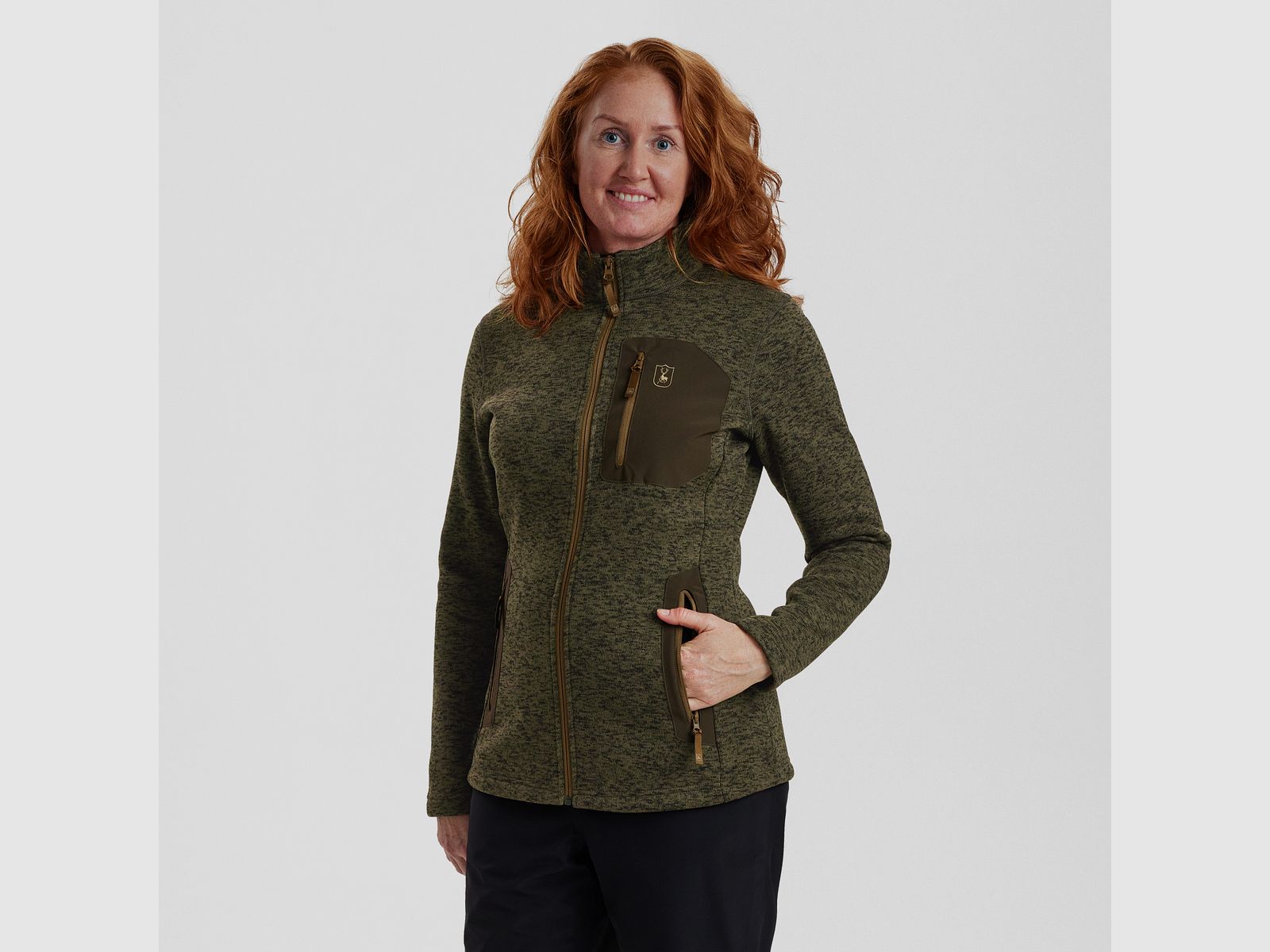 Chaqueta de punto Lady Sarek - Olive Night melange - Talla de ropa de mujer: 40