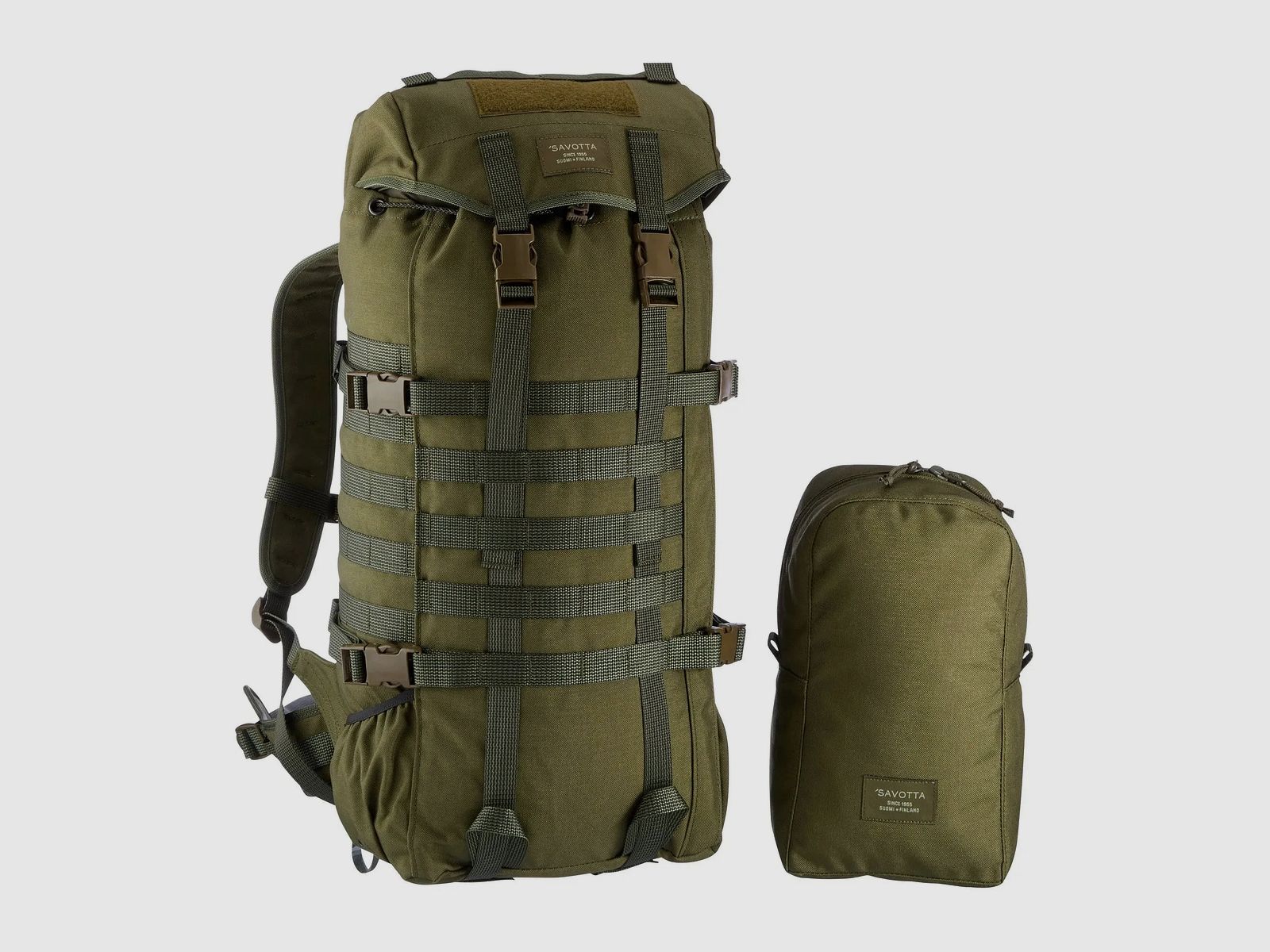 Savotta Set Savotta Jääkäri M + Vertical Pouch L oliv