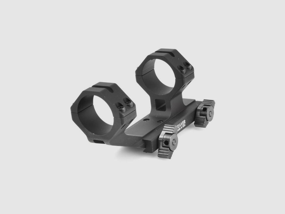 Weaver Tactical Thumb-Nut SPR 1-tlg. Mount Picatinny-Style mit Ringe Flattop AR-15 matt schwarz 30mm, integriertes Rückschlag-Basisdesign