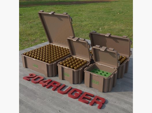 Boîte à munitions Filamelt / .204 Ruger / 'couvercle rabattable' / boîte à cartouches, boîte à munitions