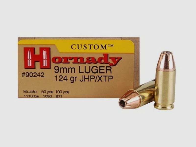 Hornady Custom 9mm Luger 124GR XTP 25 cartridges