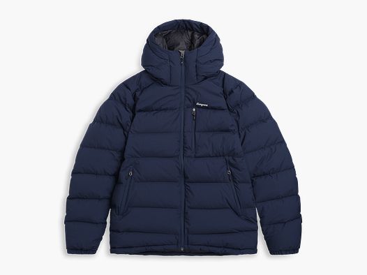 Bergans Lava Warm Down Jacket met capuchon voor heren Navy Blue/Solid Grey XL