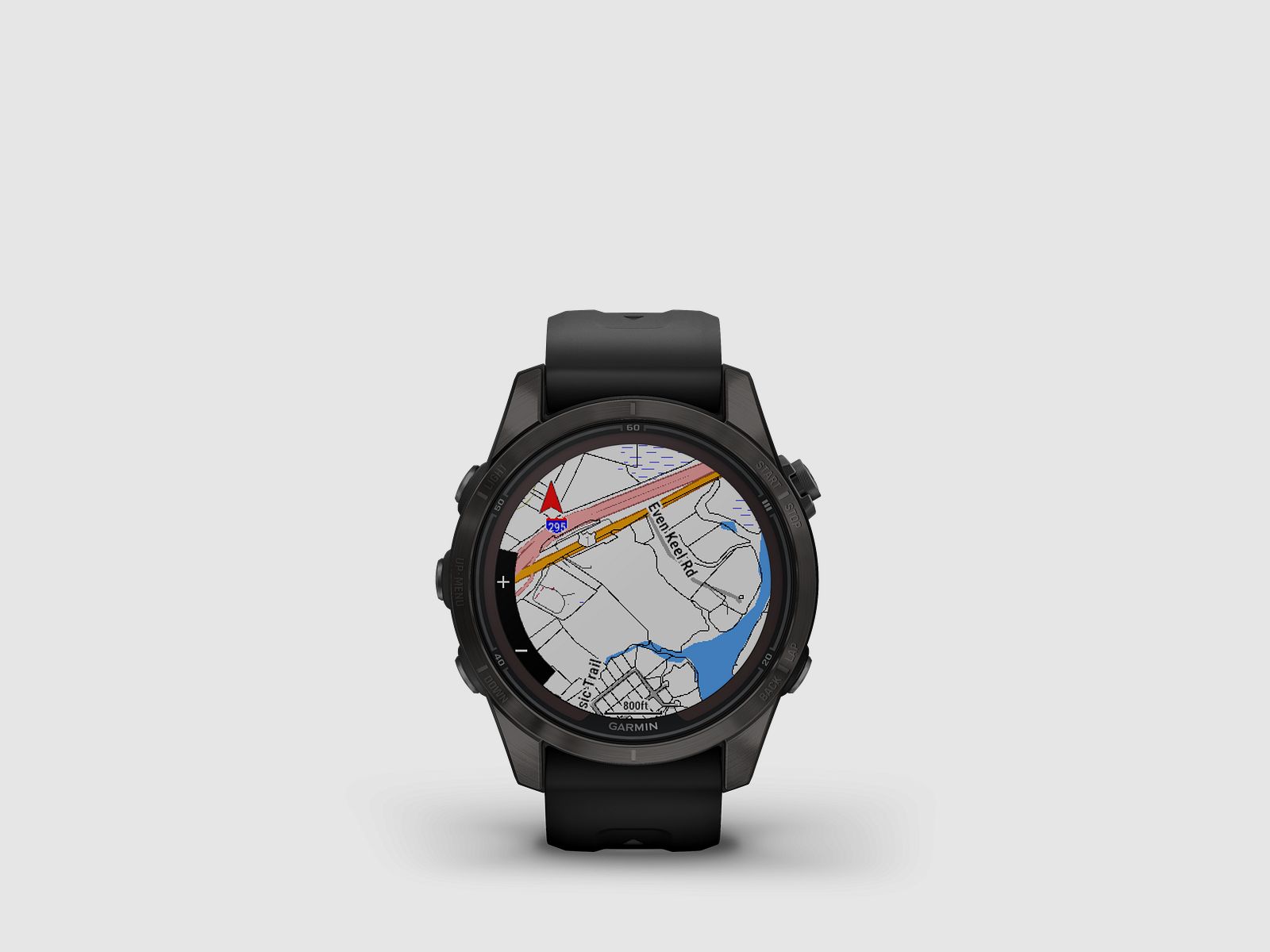 Garmin fēnix® 7S Pro – Edizione Sapphire Solar, Nero/Grigio Carbonio Titanio DLC con cinturino in silicone QuickFit® da 20 mm