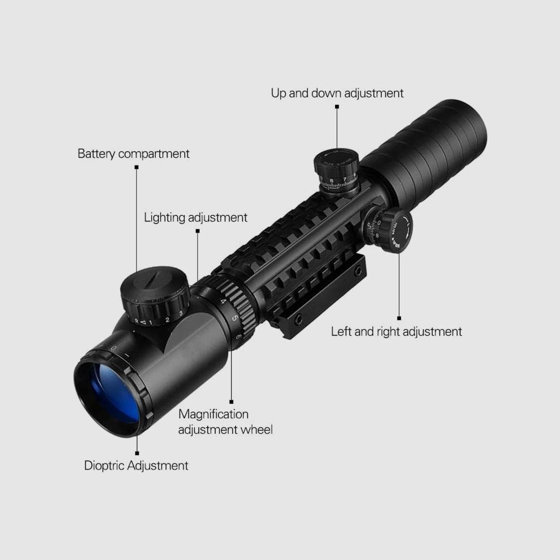 3-9x32 Scope, Jagdzielfernrohr, für Jagd, Ziel, eingebaute 11 / 22 mm Schiene, Bild 9 von 12